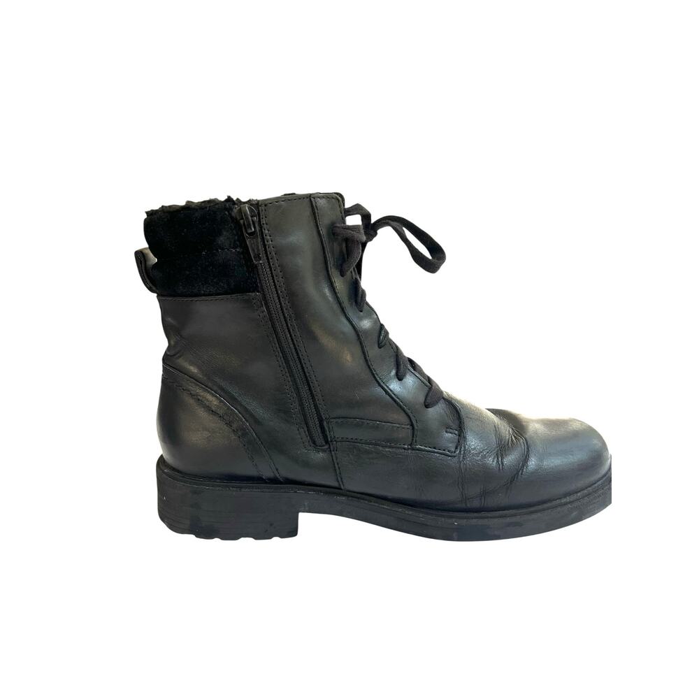 Clarks Orinoco 2 Spice Black Leather Ankle Boots Side Zip Women’s 9